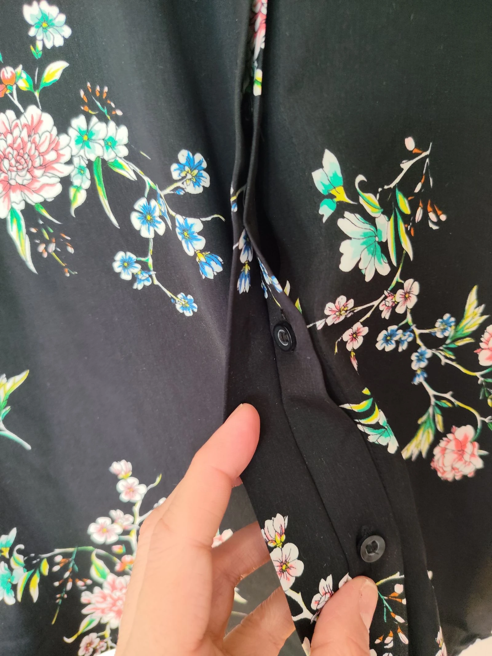 New H&M black floral shirt Size M 38/40 – photo 4